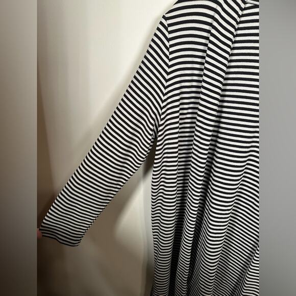 J. Jill Wearever striped open front cardigan Women MP Black white Classic Spring - Picture 3 of 10